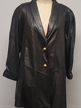 Wilson Black Leather Women's Swing Coat